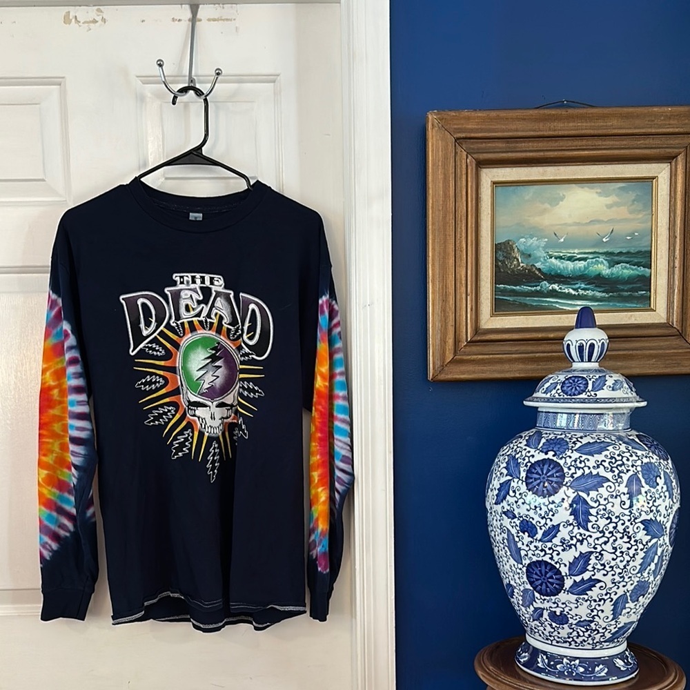 Vintage Gildan 2003 Grateful Dead Long Sleeve Tie Dye Concert T-Shirt Size Large